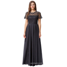 Катя Касин с коротким рукавом кружева шифон черный бальное платье вечернее платье выпускного вечера KK001010-1